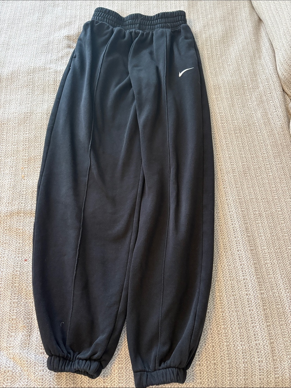 Nike Black Jogger Sweatpants with White Swoosh